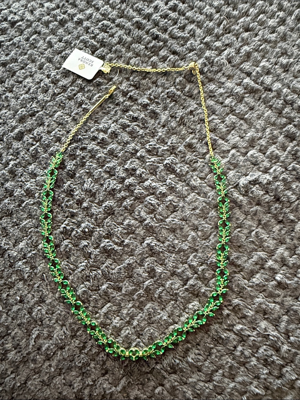 Kendra Scott Gold-Tone Necklace with Green Stones